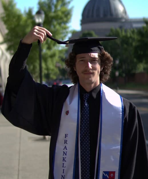 Derek Denehy, owner of DD Detailing, at his Yale graduation